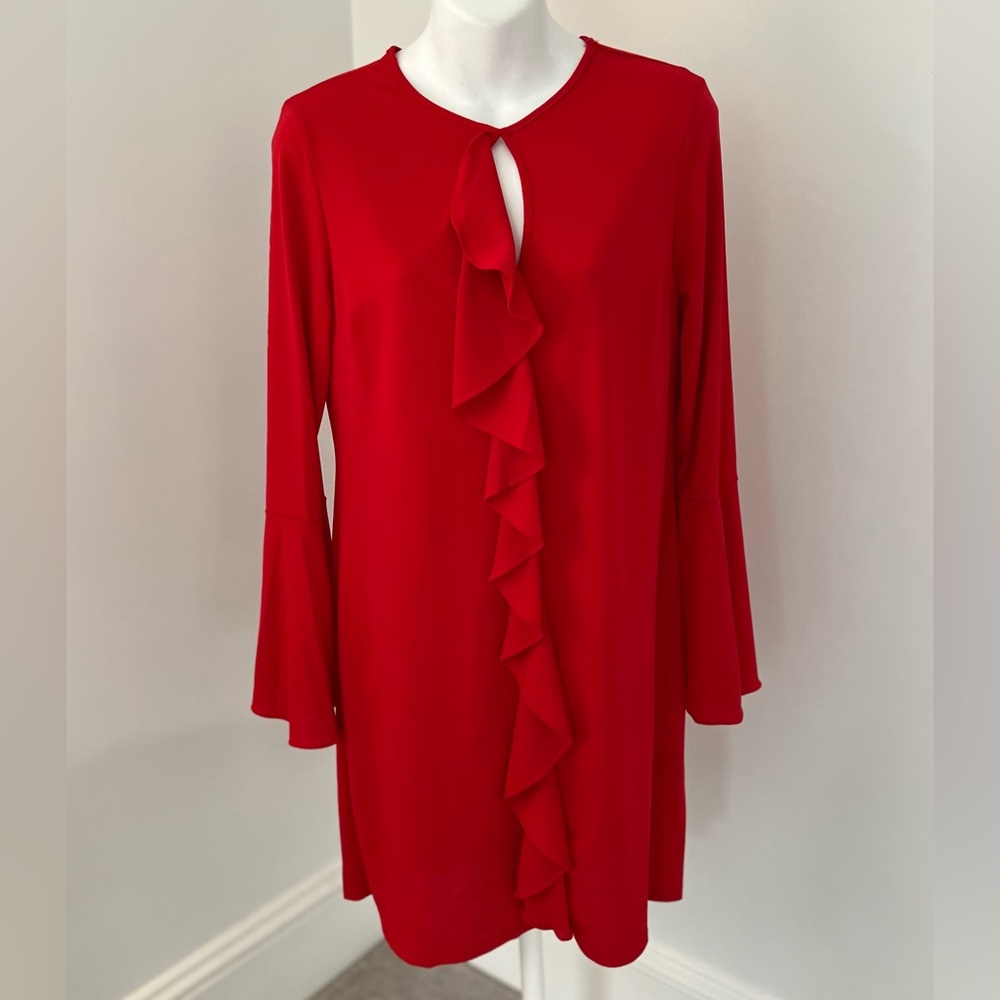 ECI New York Red Bell Sleeve Dress